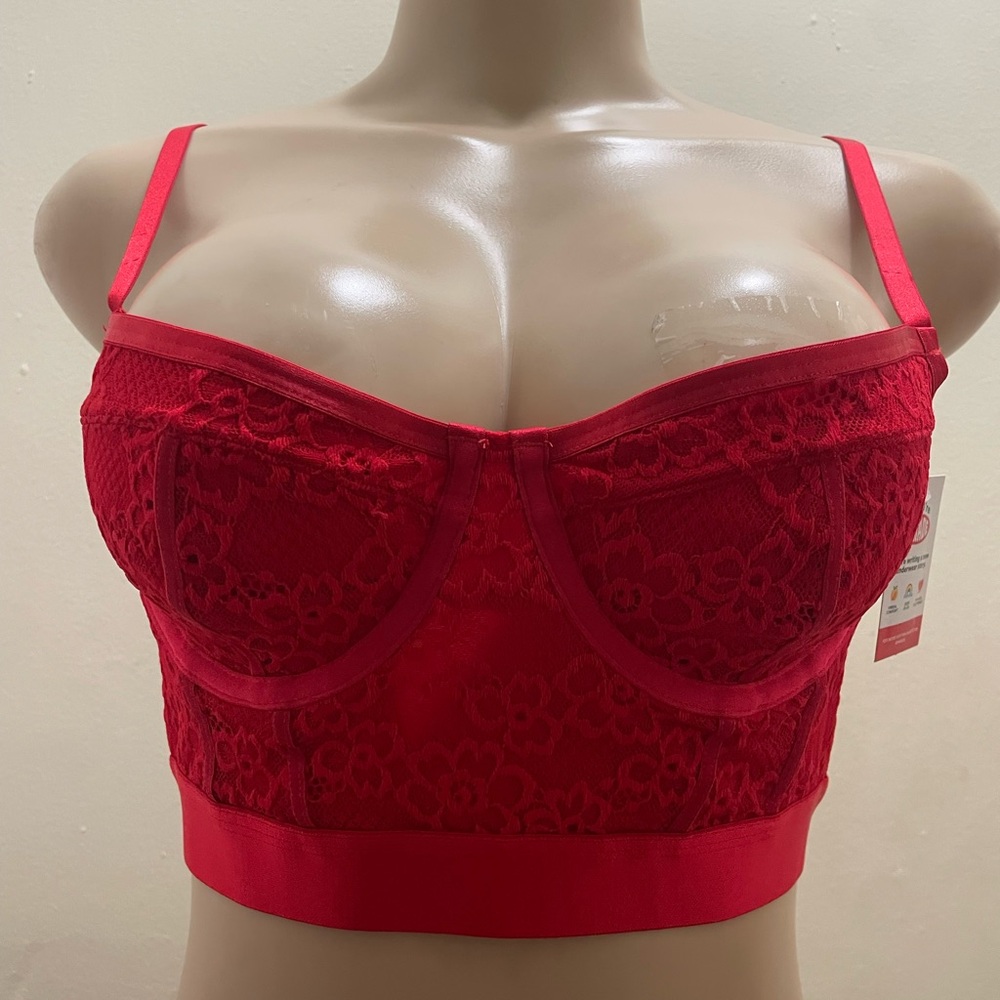 Red Lace Bustier Top